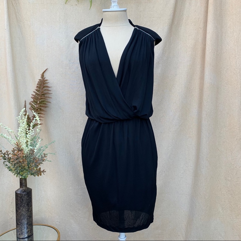 ROBERT RODRIGUEZ Blouson Zipper Shoulder LBD dress